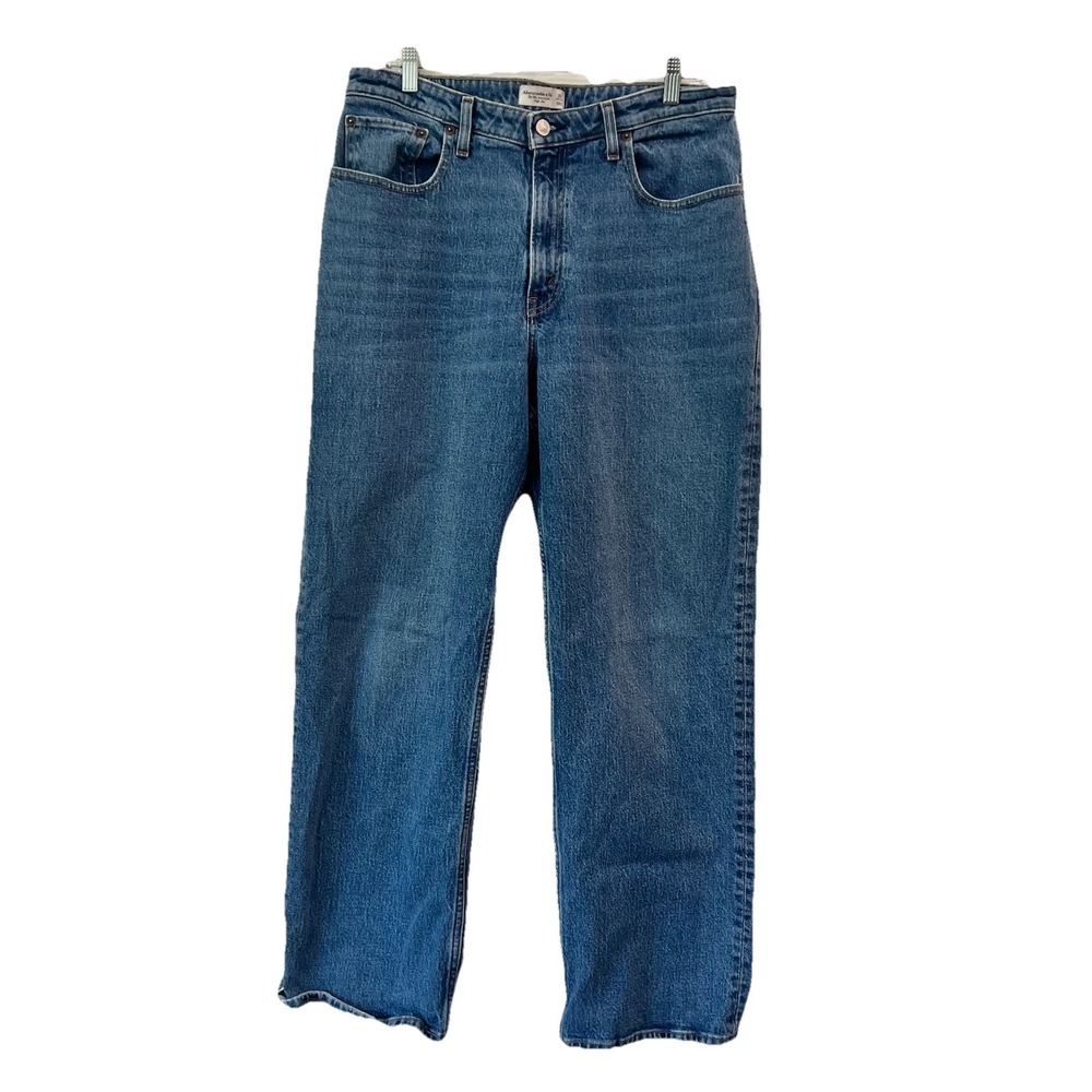 Abercrombie & Fitch The 90's Relaxed High Rise Curve Love Womens Jeans 32 Stretc